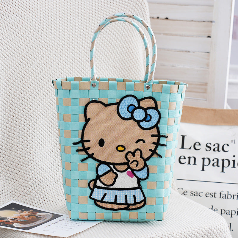 F135-Mirror quality cute cartoon embroidery women&#039;s handbag