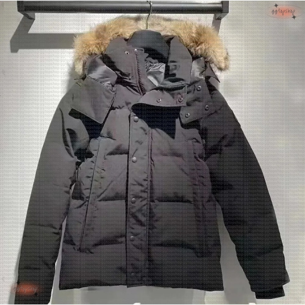 Designers High Quality Canada Men Down Jacket Coat Real Big Wolf Fur Women Wyndham Overcoat Clothing Fashion Goosecoats Winter Jacket Outerwear Park
