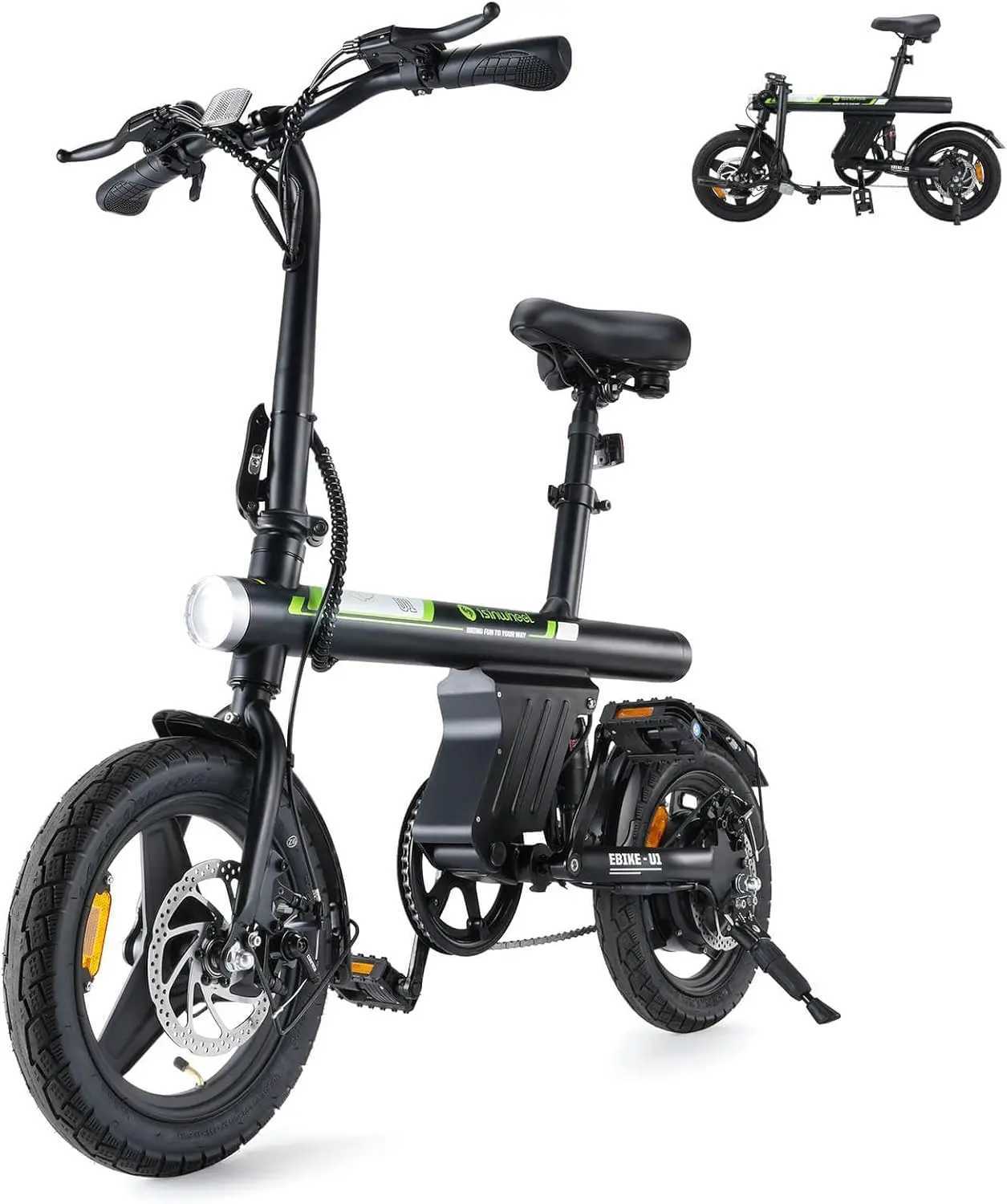 Bikes Ride-ons Bicycle elettrica per adulti con motore da 500 W 20 mph pieghevole in bicicletta elettrica per adulti da 14 pollici equipaggiata con