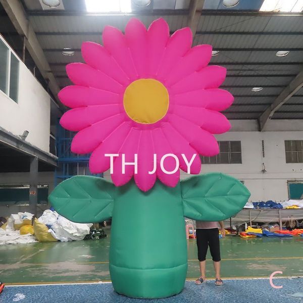 Outdoor Activities Shopping Mall Decoration Inflatable Giant Colorful Sunflower Plants Models with light For Advertising