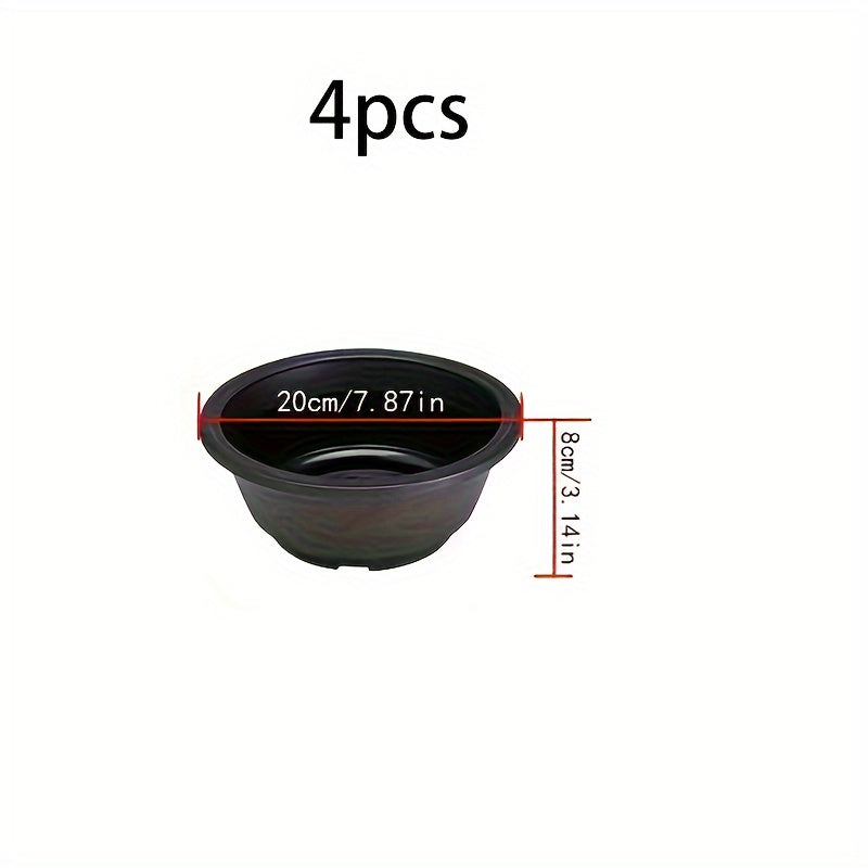 TEMU 4pcs Set Of Large Korean Succulent Planters - Versatile Indoor-outdoor Flower Pots With , Durable Plastic