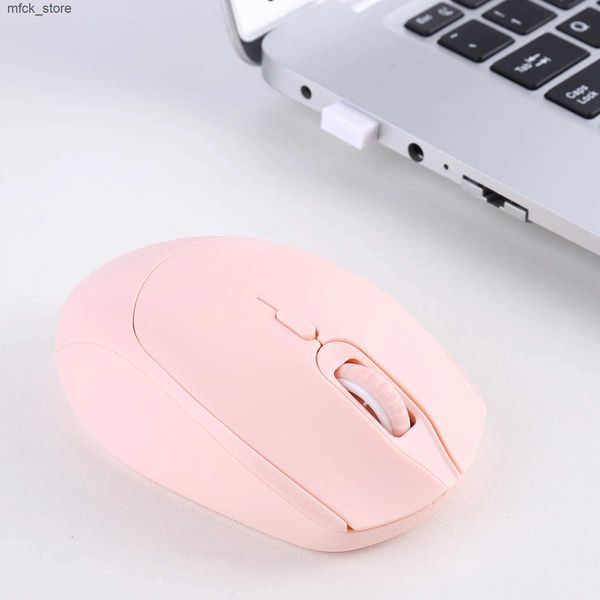 Mice Portable Computer 2.4G with USB Receiver Wireless Mouse for PC Tablet Laptop (Pink) J241220