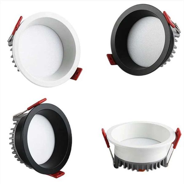 LED down light anti-glare tri-color variable light 7W10W15W24W round ceiling background light AC85-265V LED spot light lighting Y240822