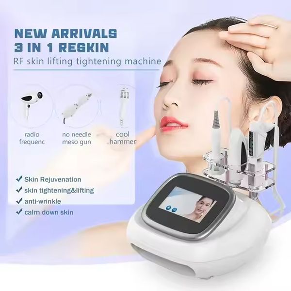 Multifunctional 3 in 1 Water Jet Cooling System RF Skin Firming Mesogun therapy Deep Moisturizing Facial Care Equipment