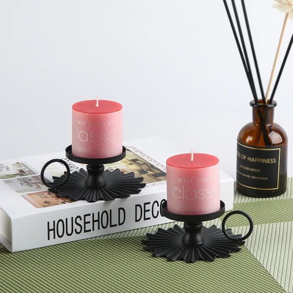 Metal Candle Holders Black Candlestick Fashion Wedding Candle Stand Exquisite Candlestick Table Home Decor