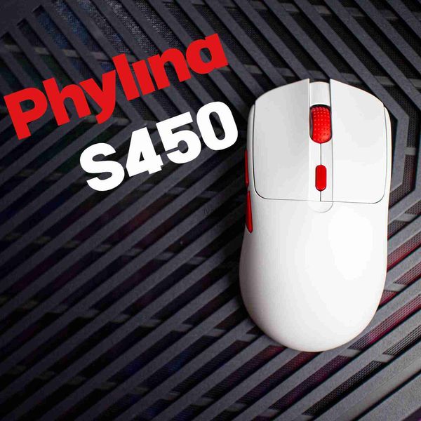 Mice PHYLINA S450 Wireless Gaming Mouse 56g Lightweight 2.4G USB-C Wired PAW3395 Rechargeable 6 Programmable Buttons for SCGO-LOL-CF H240407