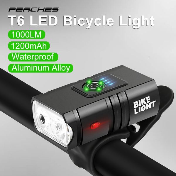 Bike Lights T6 LED Front Light 1000LM 6 Modes Bicycle Headlight Lamp Flashlight Luz Bicicleta Accesorios Para Bicicletas 221201