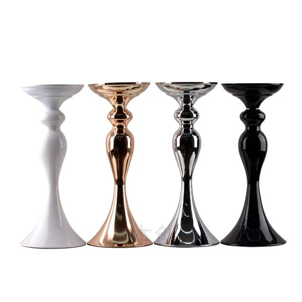 Black Candle Holders Flowers Vase Candlestick Centerpieces Road Lead Candelabra Centerpieces Wedding porps Christmas decoration