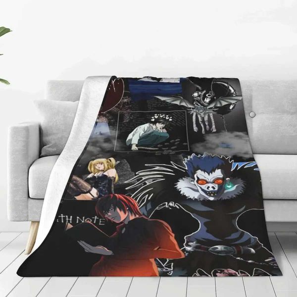 Death Note Plain Anime Blanket Sofa Cover Wool Printing Lawyer Collage Multi functional Soft Throw Blanket Y241007