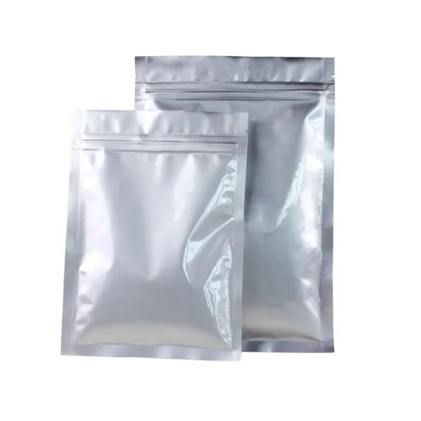 26*38cm 100% Aluminum Foil Zipper Seal Silver Mylar Bag Big Size Dry Food Storage packing bags for Homemade Cookies Coffee Resealable LL