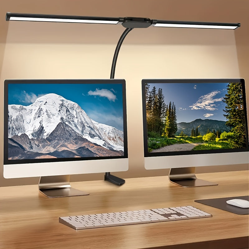 TEMU Led Desk Lamp, Adjustable Gooseneck, Dual , Anti Glare, Usb Power Supply, Foldable For Reading, Gaming, And Office - , Perfect For Home Offices,