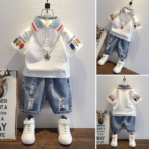 Clothing Sets Baby Boy Infants Clothes Shorts Sleeve TopsOveralls 2PCS Outfits Summer Bebes 2 3 4 6 8 10 YEARS 230506
