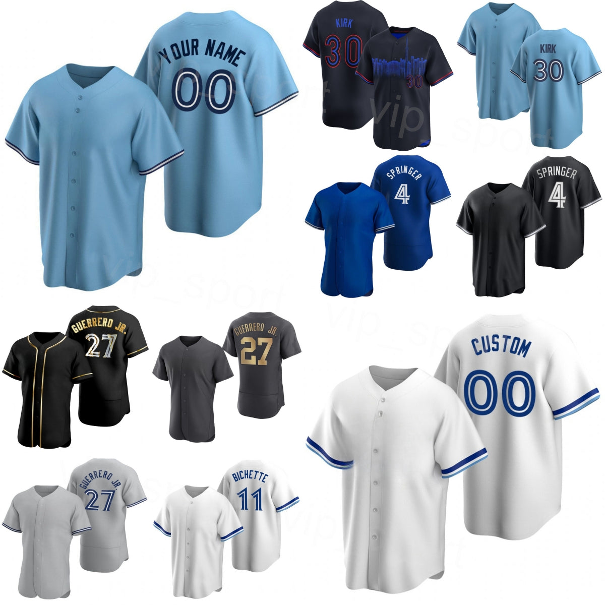 Baseball 27 Vladimir Guerrero Jr Jerseys Men Youth Women 22 Ernie Clement 4 George Springer Alejandro Kirk Anthony Santander Bo Bichette 25 26 City