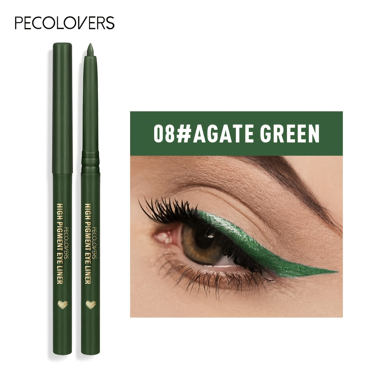 TEMU Waterproof Green Eyeliner Gel Pen - Matte, Smooth, Waterproof, Long-lasting, Non-smudge, Eye Makeup Cosmetics For Women Beauty Eye Liner||smooth