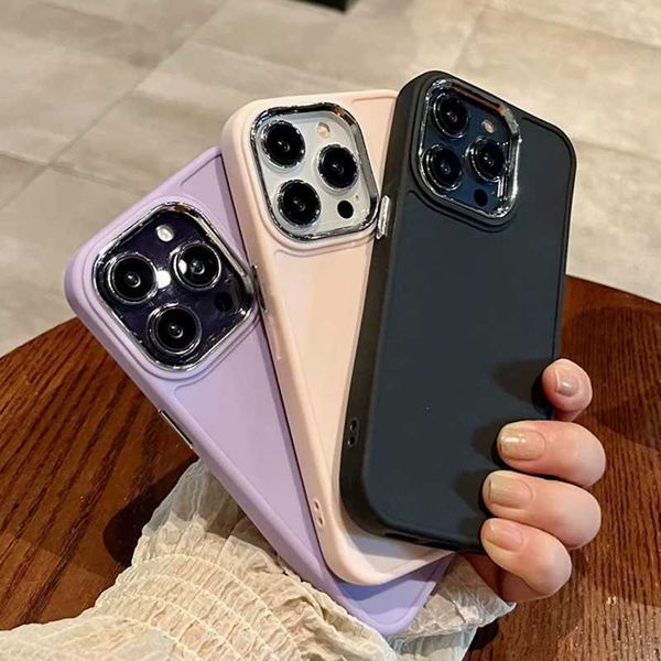 Cell Phone Cases Eletcplateau lens bumper liquid silicone shell suitable for iPhone 14 16 15 11 12 13 Pro Max X XR XS Max 7 8 6 Plus solid c