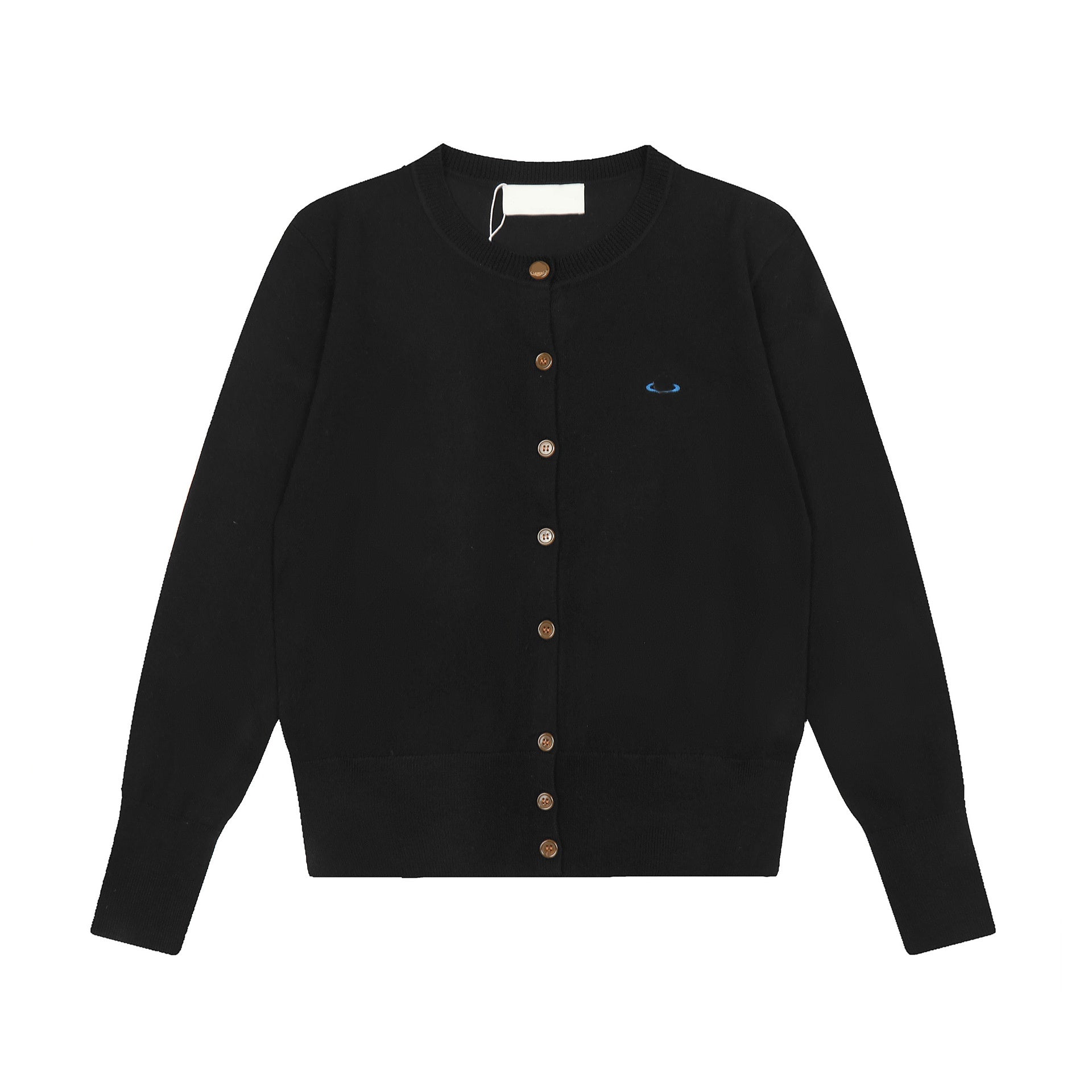 Designer Beading Button Knitting Sweater Autumn Winter Long Sleeve O Neck Top Women Solid Casual Embroidery Warm Cardigan