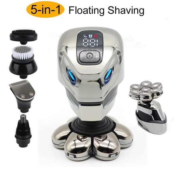 Powerful Beard Hair Electric Shaver For Men Body Trimmer Grooming Kit Electric Razor Cool Robot Styling Balde Shaving Machine Y240807 Y24080