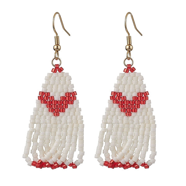 Boucle d'oreille pendante en acier inoxydable 304 avec verre