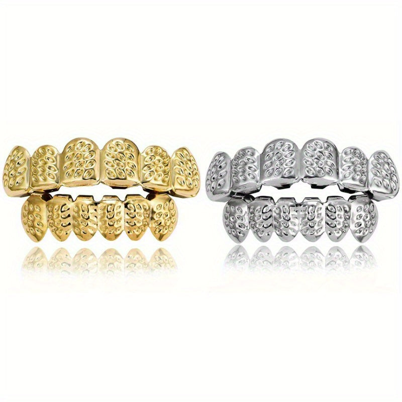 TEMU - Set Popular Hipster Decorations Carved Pattern Hip Hop Tooth Socket Halloween Dress Up Hip Hop Ear Accessories Ornament