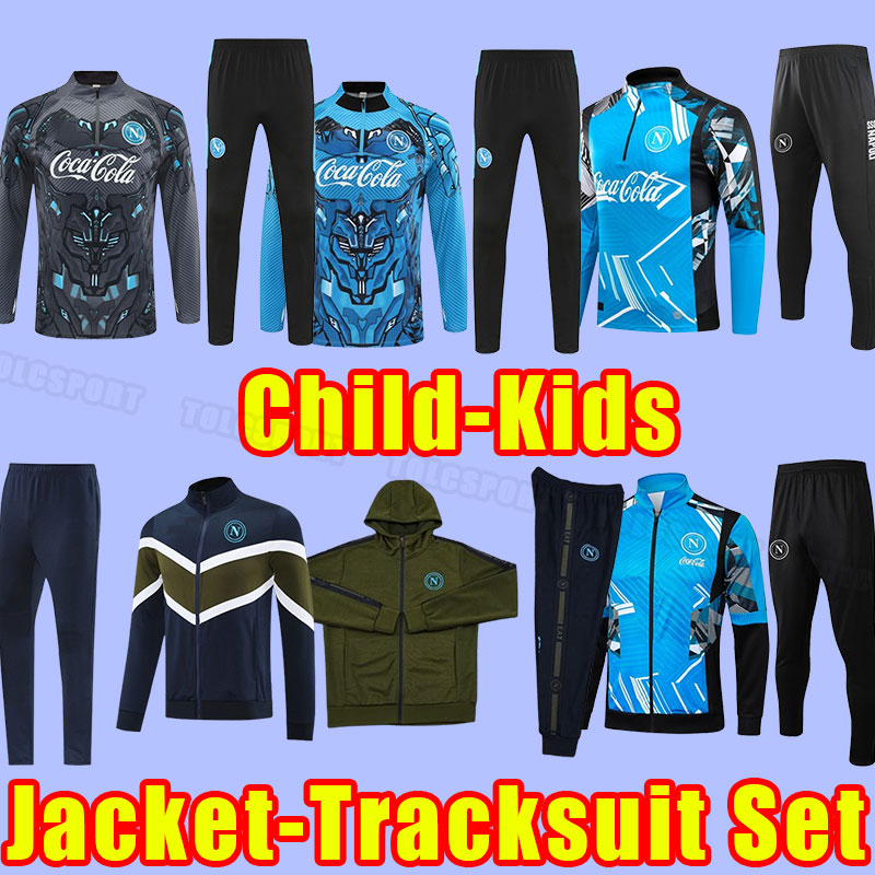 jacket Full Kit 25 26 Napoli Soccer tracksuits LOZANO OSIMHEN ZIELINSKI MAGLIA RRAHMANI MARADONA 2025 2026 Tracksuit Hoodies Long sleeve pant child