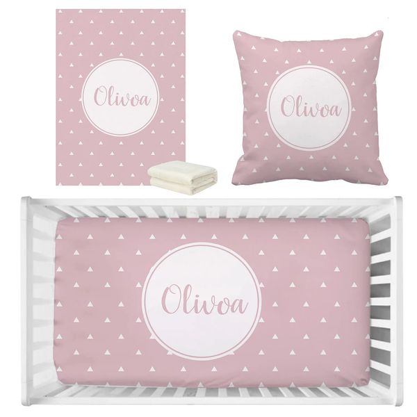 LVYZIHO Personalized Name Bedding Set Boy Girl Custom Background Bedding Set Baby Shower Gift Bedding Set 240603