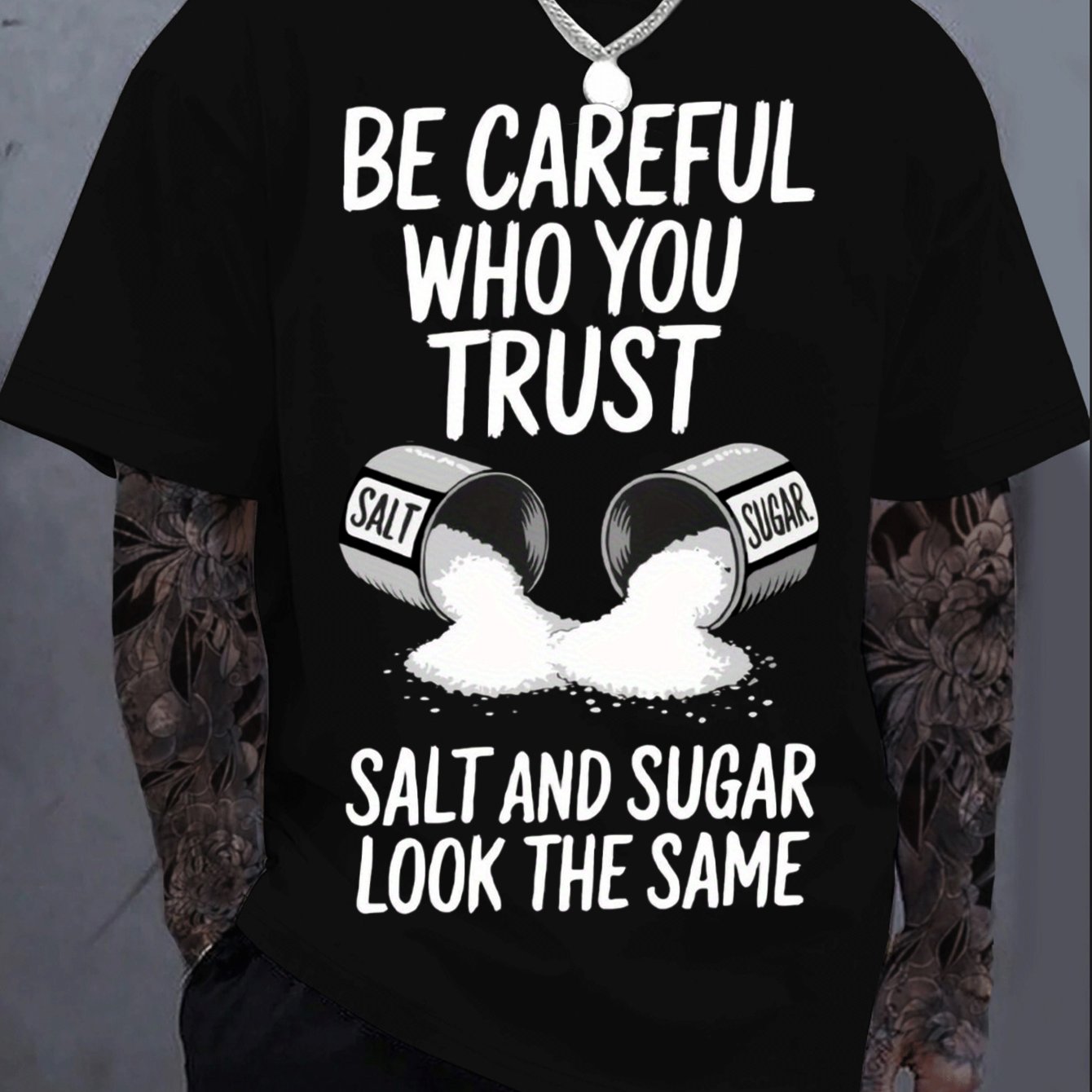 TEMU Mens Funny Graphic T Careful Who You Salt Design 200g Heavyweight Cotton Crew Neck Tee For Fitness Hiking And Outdoor Sports Breathable Stretch