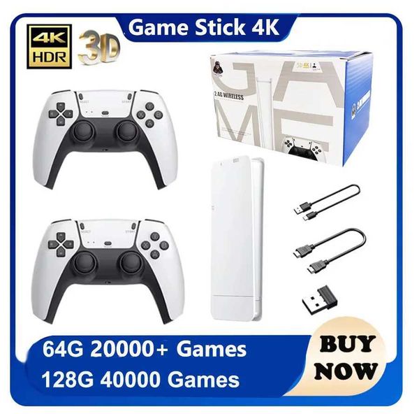 Game machine Video Game Console Wireless TV Handheld Game Player Built In 20000+ Retro Game Stick 4K for PS1 Z241113