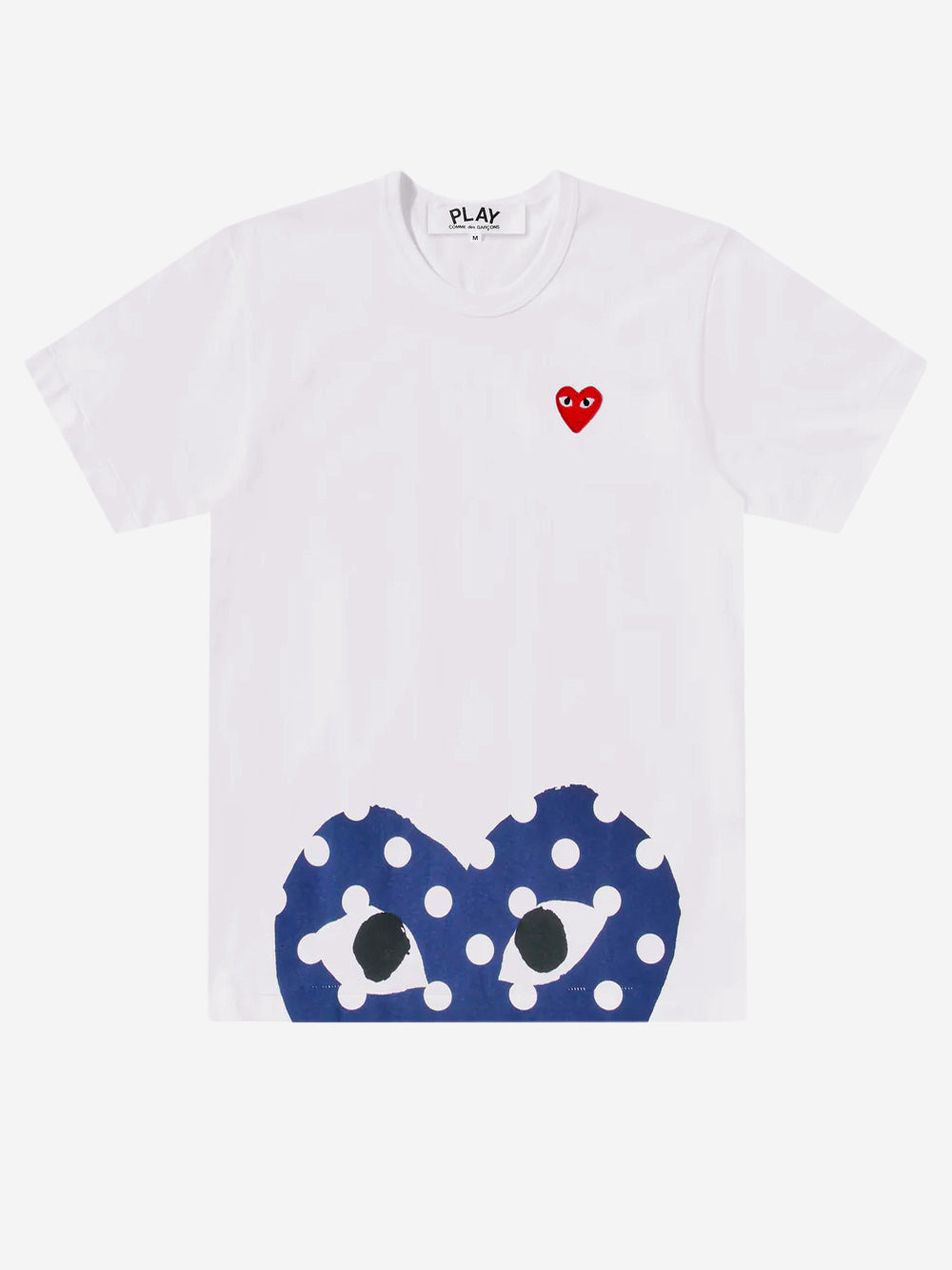 COMME DES GARCONS PLAY_T-shirt blanc avec cœur à pois_Blanc_M_Homme