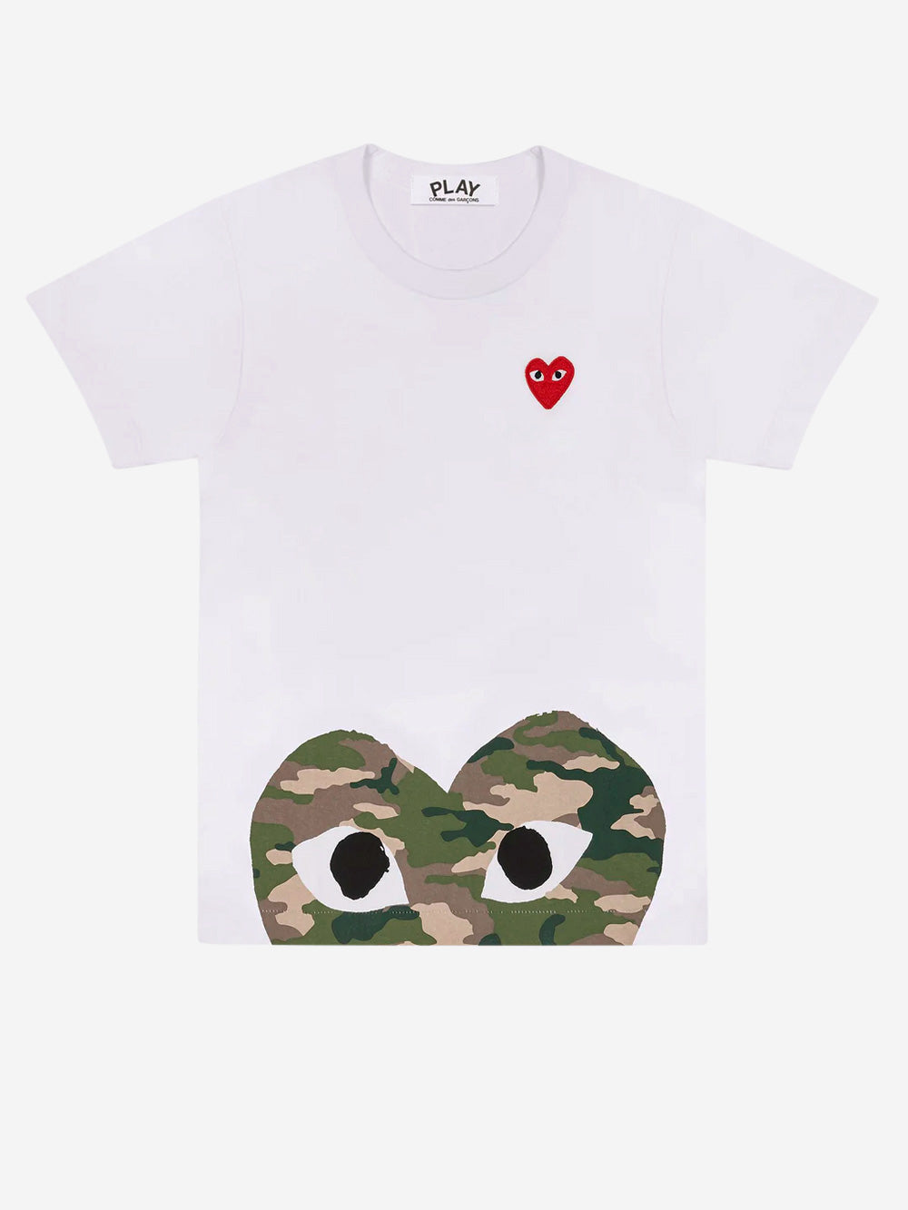 COMME DES GARCONS PLAY_T-shirt CDG Play blanc avec cœur camouflage_Blanc_XL_Homme