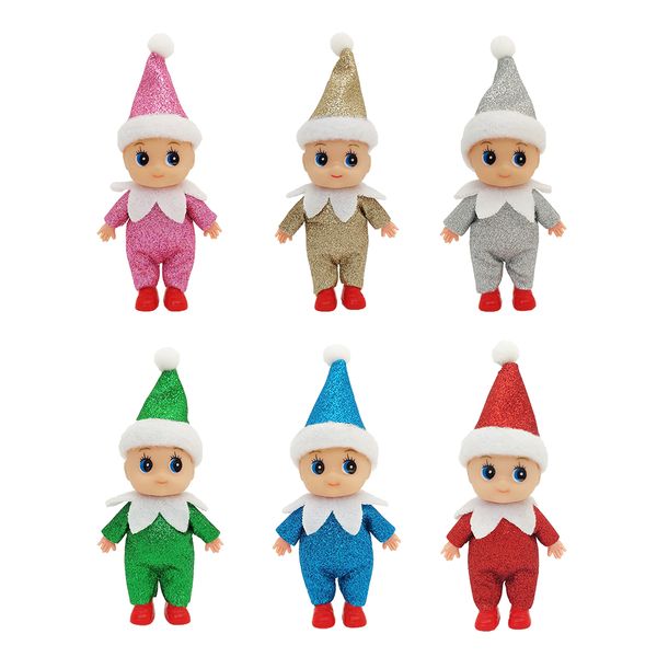 Christmas Shiny Baby Elf Dolls Twins Todder Elves Shining Colorful Kindness Kid Craft Babies Doll Toy Decoration Shelf Accessories Gift for
