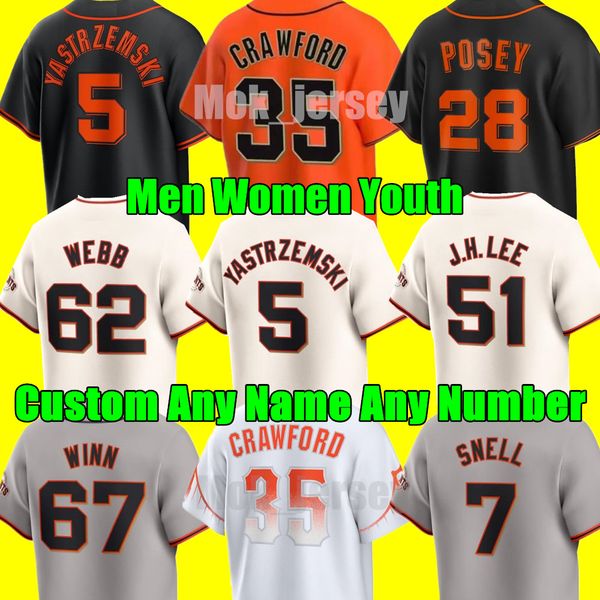 2024 Custom S-4XL Buster Posey Jung Hoo Lee Baseball Jersey Wilmer Flores David Villar San Francisco Conforto Wade Jr. Sabol Giants Mike Yas
