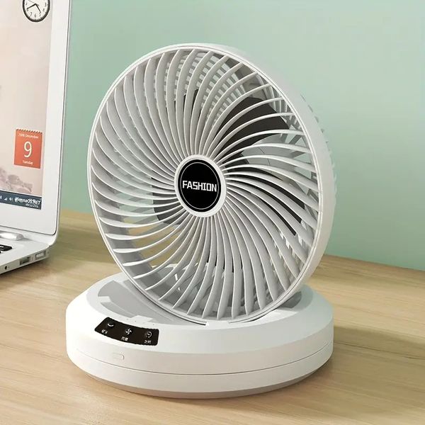 1pc Wall-mounted Desktop Folding Fan, USB Charging Fan 120° Shaking Head Fan Kitchen Bedroom Living Room Home Inside And Outside Usable Conv