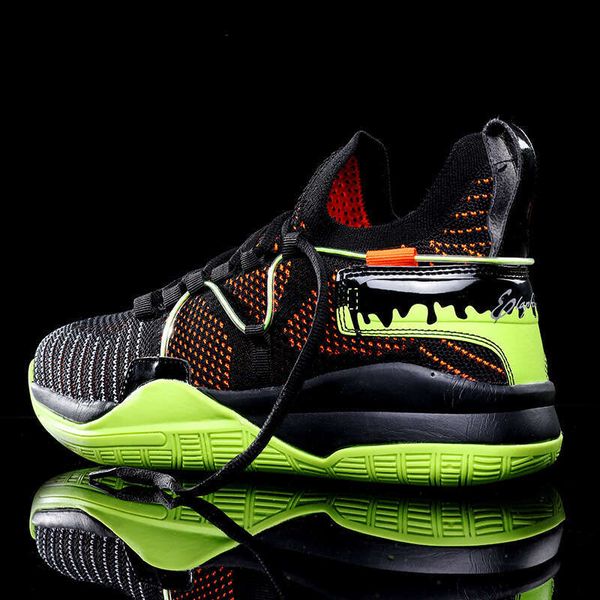 Couple Sports Explosion Models Fly Woven Air Mesh Breathable Basketball Court Non-slip Rubber Flat Shoes atillas