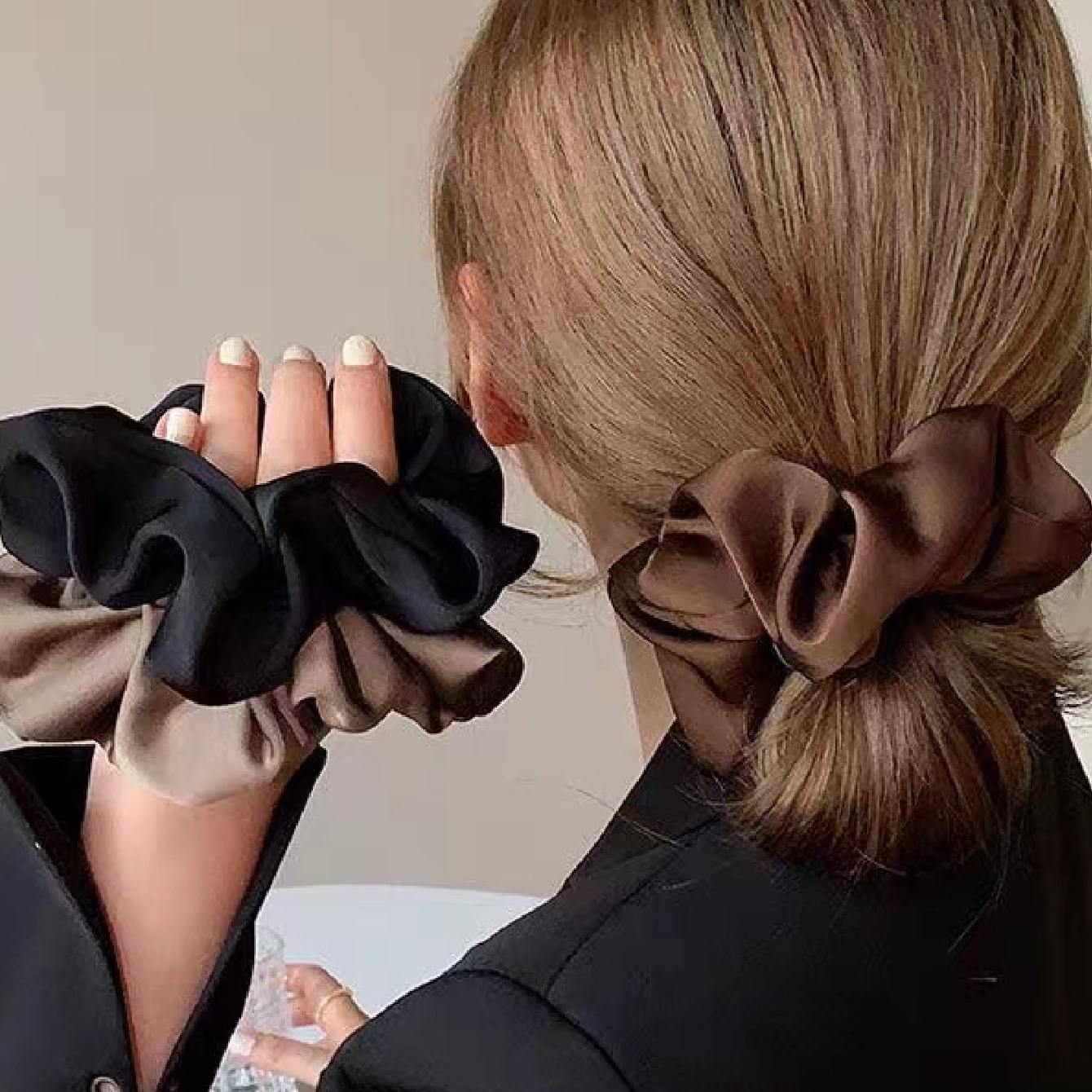 TEMU 3pcs Satin Hair Scrunchies Hair Ties Rope For Sleep Ponytail Holders Hair Accessories For Women Female