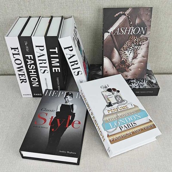 Luxury brand fake book decoration perfume fashionable girl bar popular magazine decoration book storage box coffee table home decoration W24
