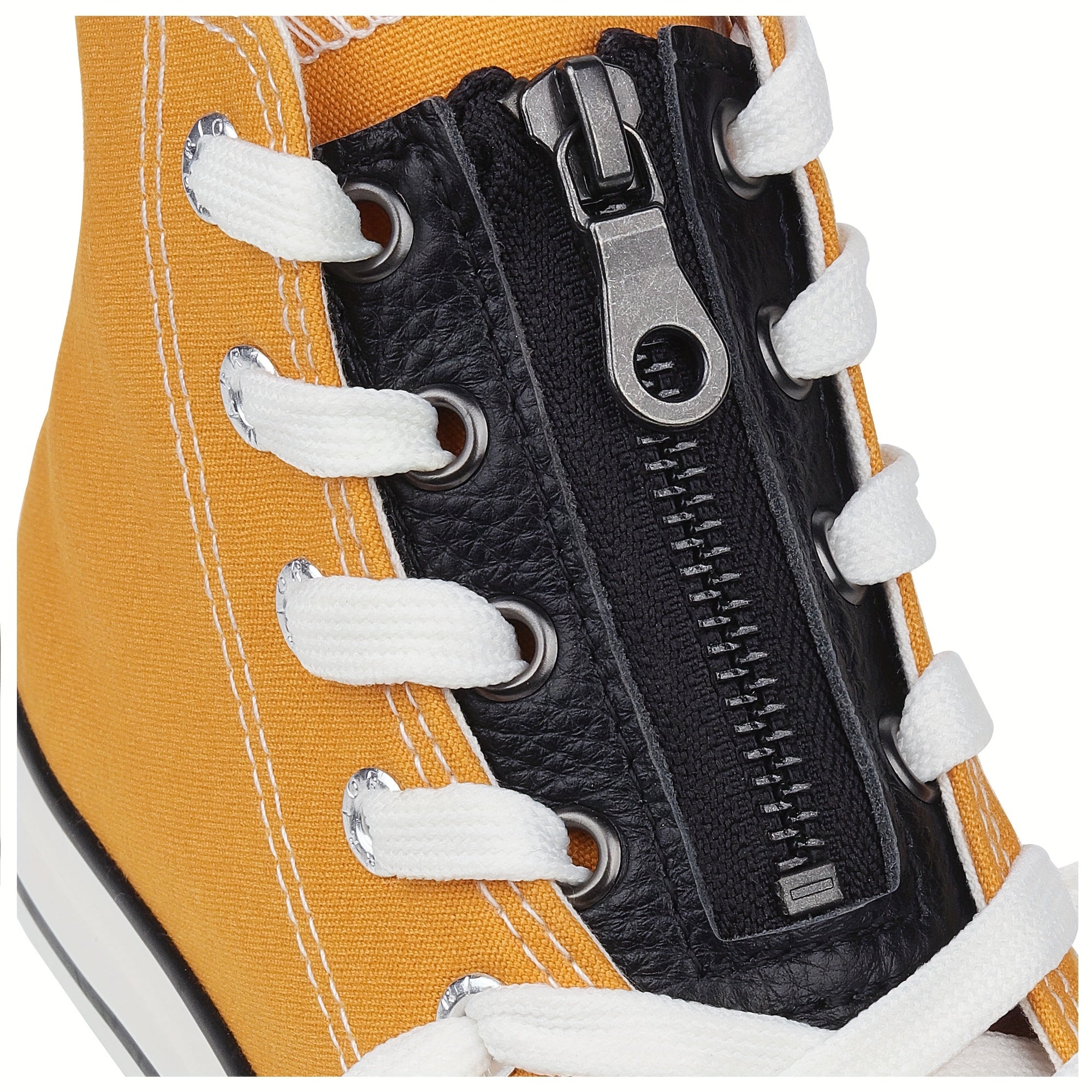 TEMU Lightweight Black Zipper Shoe Laces - Sporty Metallic Finish, Adjustable Lace-up Closure For Sneakers, Casual & Athletic Shoes, Shoe Laces For