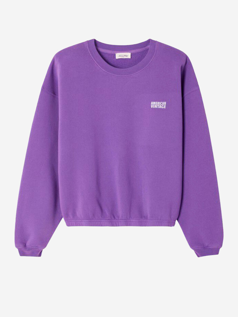 AMERICAN VINTAGE_Sweat-shirt à col ras du cou en coton stretch violet 'Izubird' avec logo_violet_M_Femme