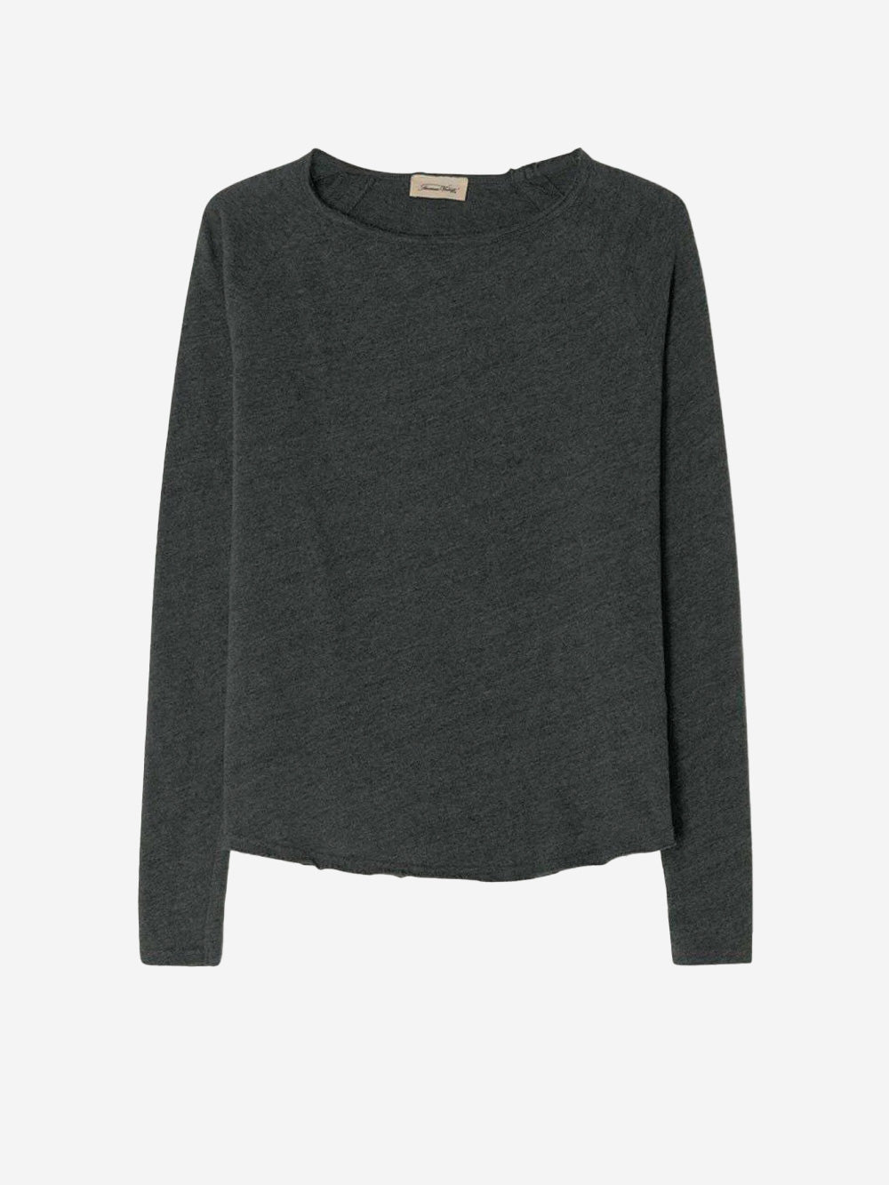 AMERICAN VINTAGE_T-shirt nera vintage a maniche lunghe basica con scollo a barchetta_Nero_L_Donna