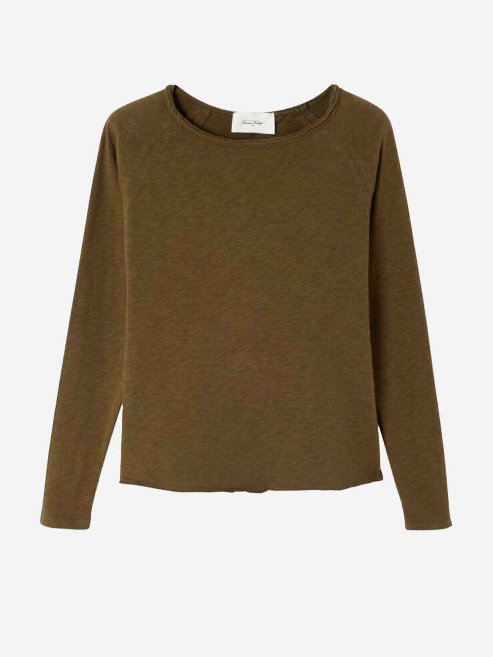 AMERICAN VINTAGE_T-shirt verde a maniche lunghe basica con scollo a barchetta_Verde_L_Donna