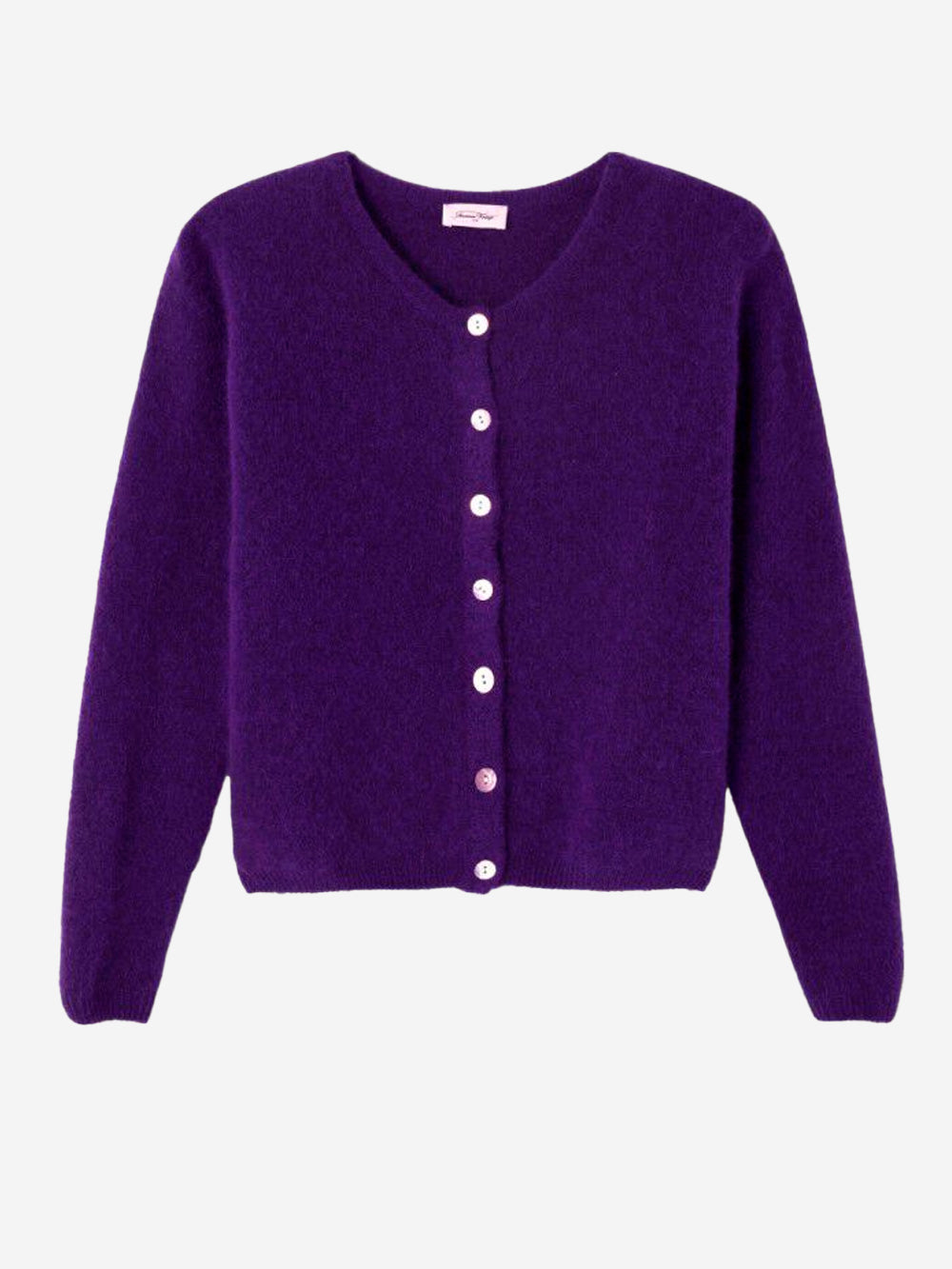 AMERICAN VINTAGE_Cardigan à col ras du cou en mélange d'alpaga violet_violet_S_Femme