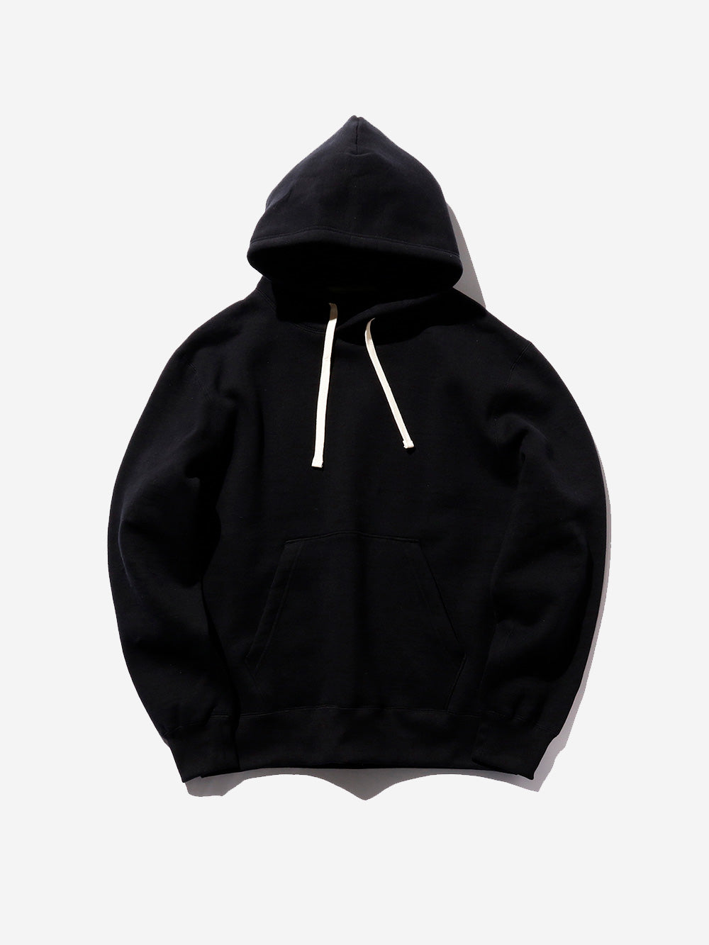 BEAMS PLUS_Black Raised Back Hoodie_Black_L_Men