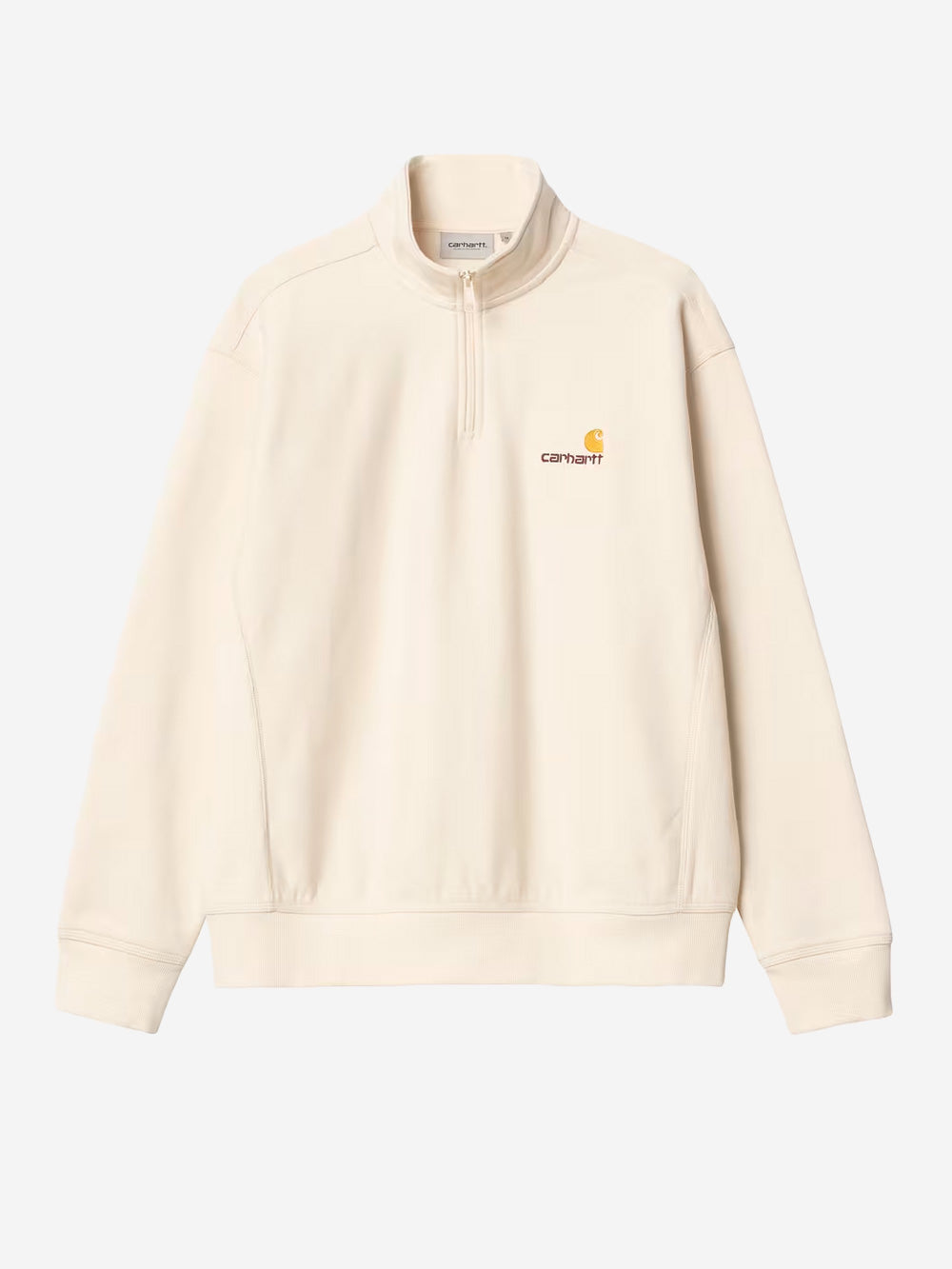 CARHARTT WIP_Sweat-shirt Half Zip blanc naturel avec broderie américaine_Blanc_M_Homme