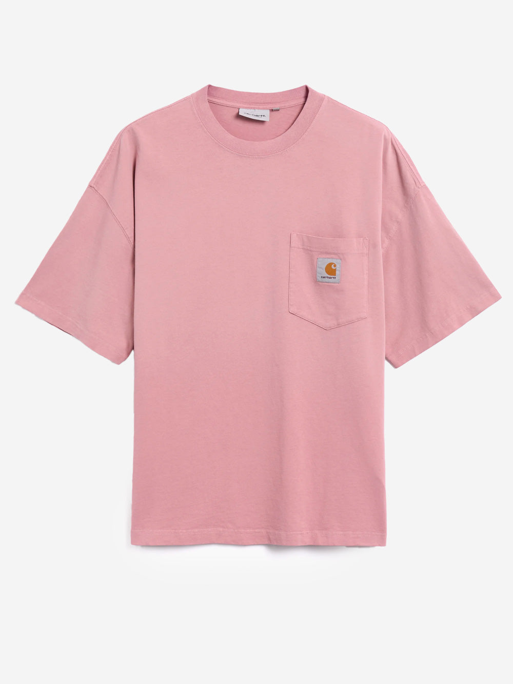 CARHARTT WIP_T-shirt Hudson effetto sbiadito con tasca_Rosa_M_Uomo
