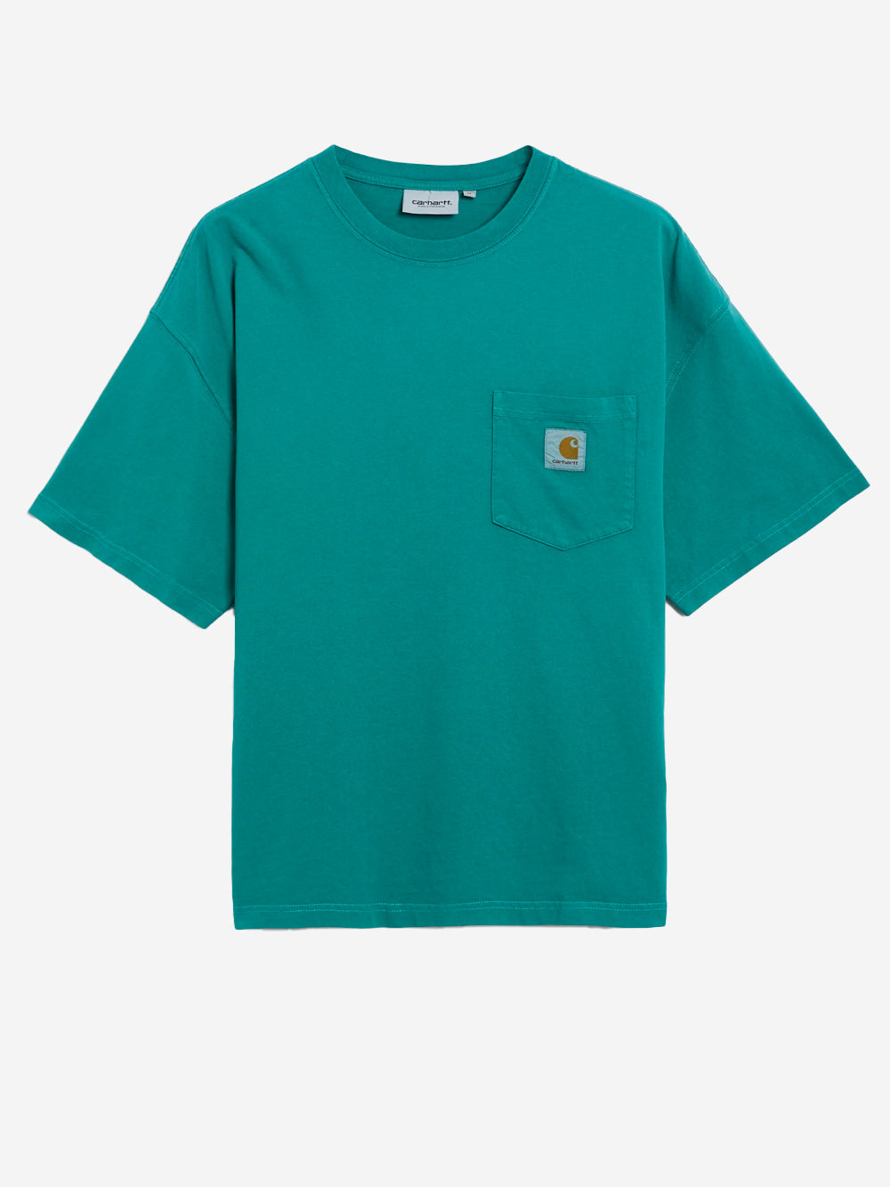 CARHARTT WIP_T-shirt Hudson à effet délavé avec poche_Bleu clair_M_Homme