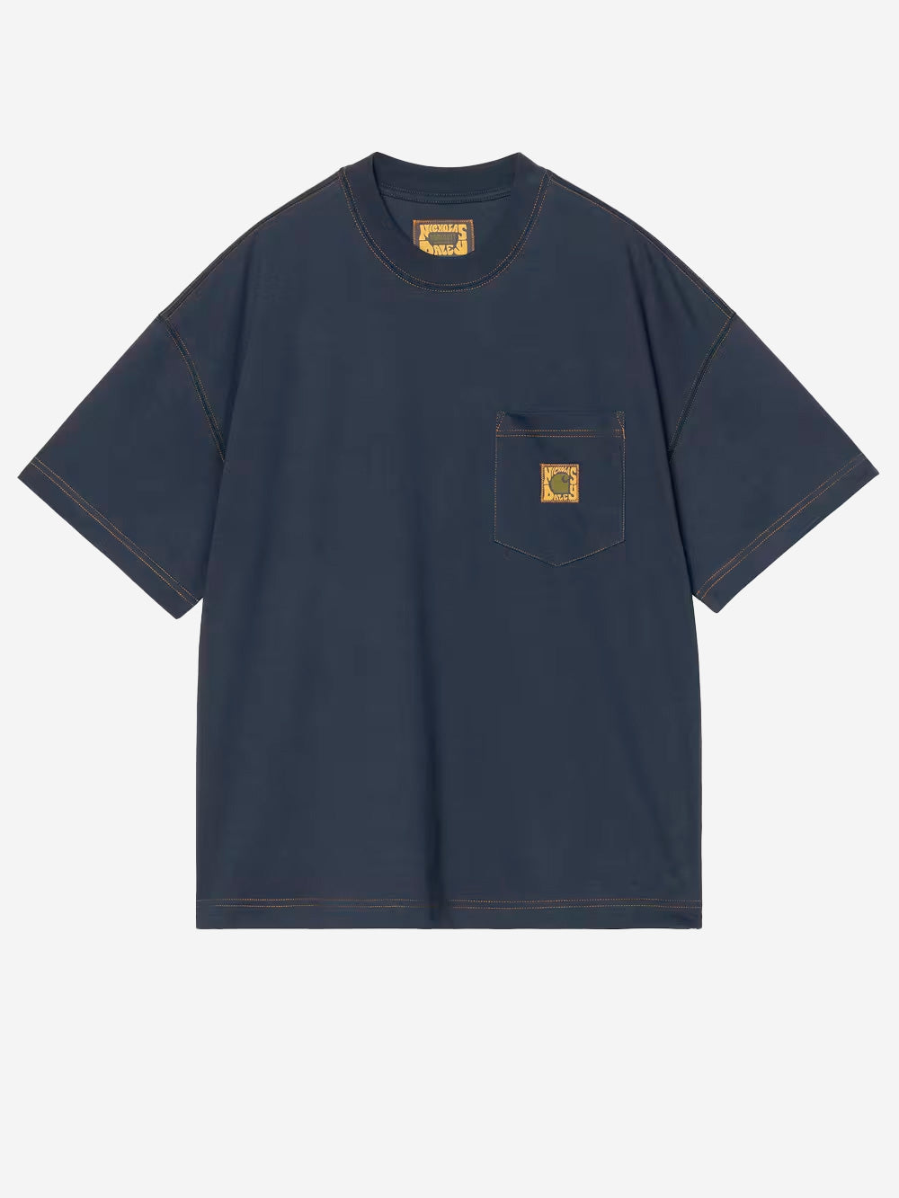 CARHARTT WIP_T-shirt blu con logo x Nicholas Daley_Blu_S_Uomo
