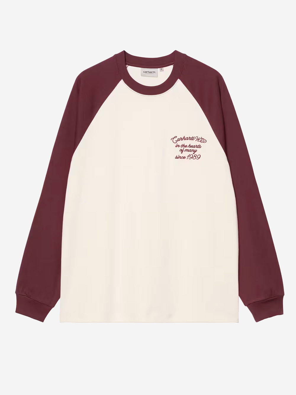 CARHARTT WIP_T-shirt a maniche lunghe a contrasto bordeaux 'Alston'__XS_Donna
