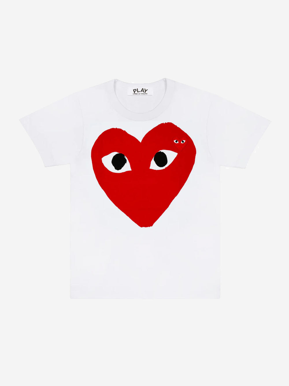 COMME DES GARCONS PLAY_T-Shirt bianca con cuore grande rosso_Bianco_L_Donna