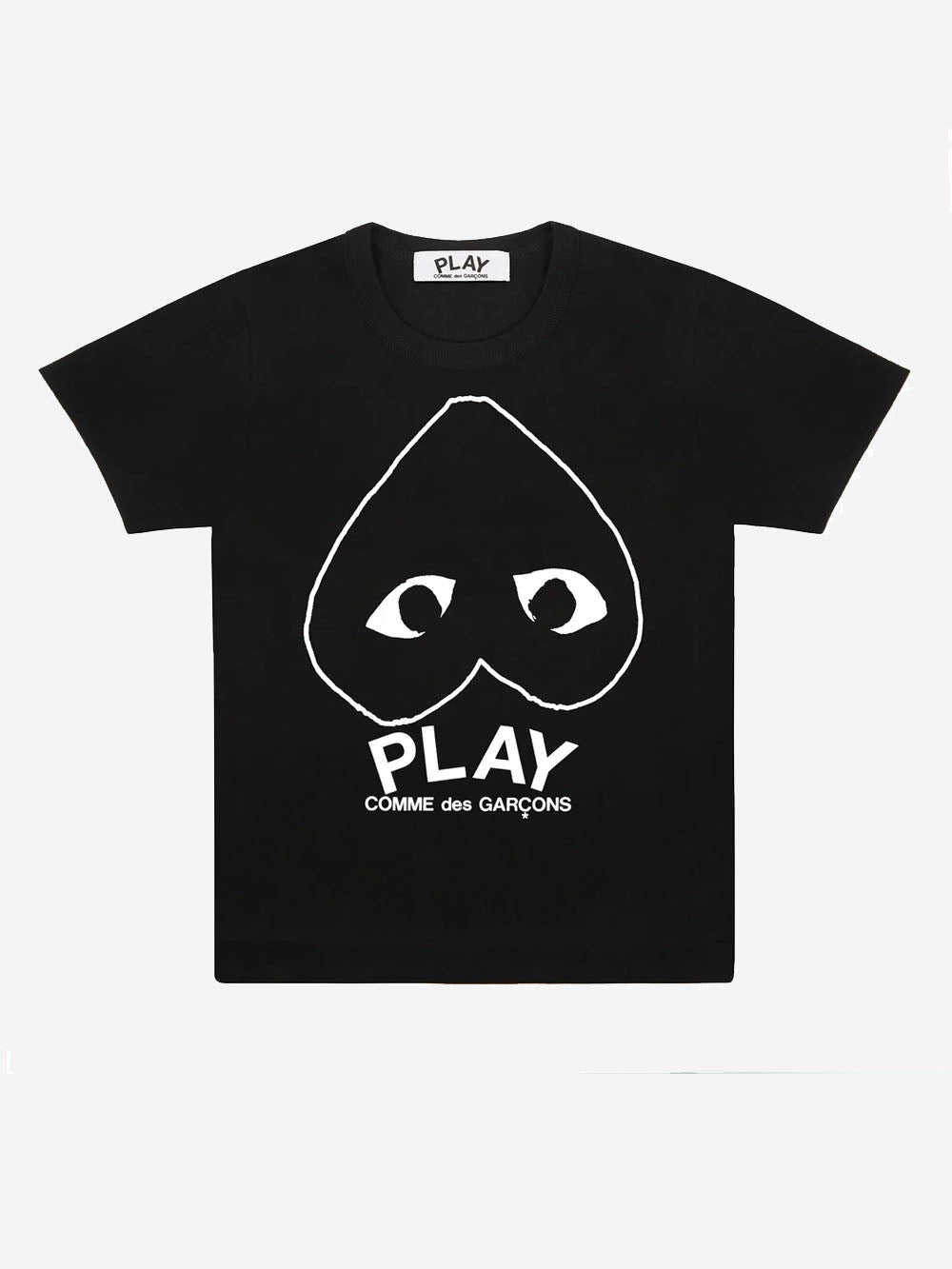 COMME DES GARCONS PLAY_T-shirt nera con cuore capovolto e grafica_Nero_XL_Donna