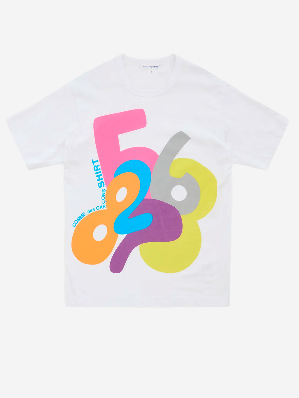 COMME DES GARCONS SHIRT_T-shirt blanc à motifs multicolores_Multicolore_S_Homme