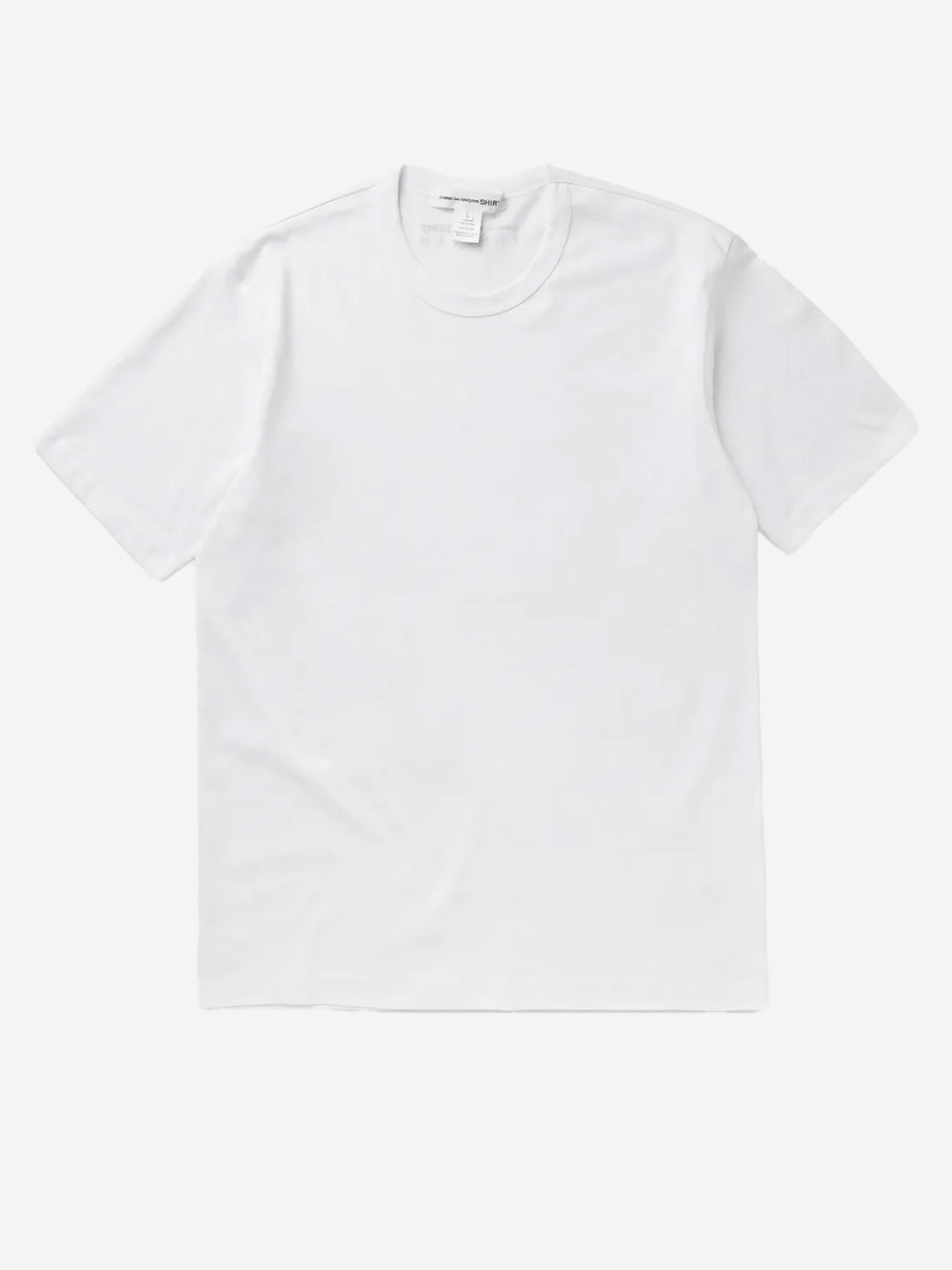 COMME DES GARCONS SHIRT_T-shirt bianca minimal con grafica 'Forever'_Bianco_S_Uomo